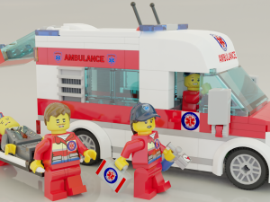 Lego Ambulance and paramedics squad 3D Models