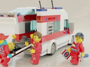Lego Ambulance and paramedics squad Modello 3D