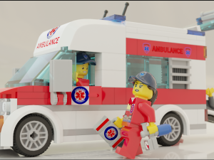 Lego Ambulance and paramedics squad Modello 3D