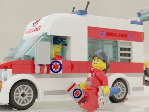 Lego Ambulance and paramedics squad 3D Model
