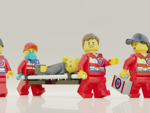 Lego Ambulance and paramedics squad Modello 3D