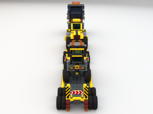 Lego Truck Bulldozer Road Roller with 3 drivers and trailer Modèle 3D