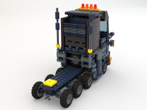Lego Truck Bulldozer Road Roller with 3 drivers and trailer Modèle 3D
