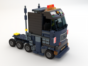 Lego Truck Bulldozer Road Roller with 3 drivers and trailer Modèle 3D