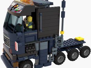 Lego Truck Bulldozer Road Roller with 3 drivers and trailer Modèle 3D