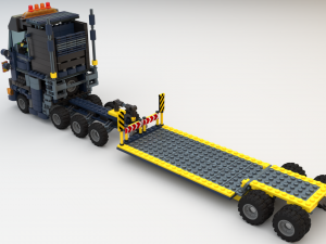 Lego Truck Bulldozer Road Roller with 3 drivers and trailer Modèle 3D