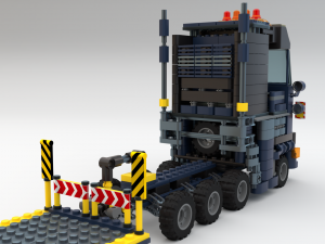 Lego Truck Bulldozer Road Roller with 3 drivers and trailer Modèle 3D