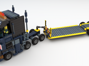 Lego Truck Bulldozer Road Roller with 3 drivers and trailer Modèle 3D