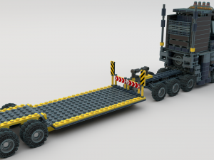 Lego Truck Bulldozer Road Roller with 3 drivers and trailer Modèle 3D