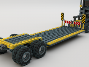 Lego Truck Bulldozer Road Roller with 3 drivers and trailer Modèle 3D