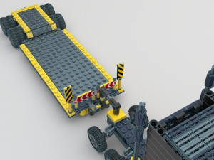 Lego Truck Bulldozer Road Roller with 3 drivers and trailer Modèle 3D