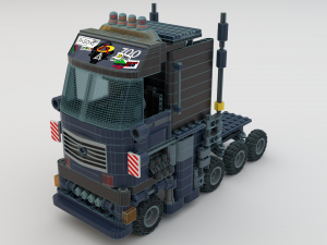 Lego Truck Bulldozer Road Roller with 3 drivers and trailer Modèle 3D