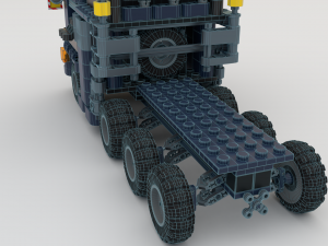 Lego Truck Bulldozer Road Roller with 3 drivers and trailer Modèle 3D