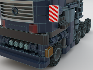 Lego Truck Bulldozer Road Roller with 3 drivers and trailer Modèle 3D
