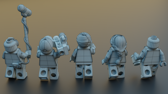 Lego news crew reporters 3D in 3DExport