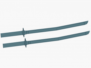 Japanese Katana Swords Model 3D