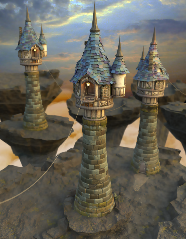 Watchtower 3D Модель .c4d .max .obj .3ds .fbx .stl .blend 