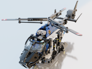 Lego Helicopter UA AIR FORCE Model 3D