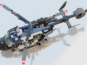 Lego Helicopter UA AIR FORCE Model 3D