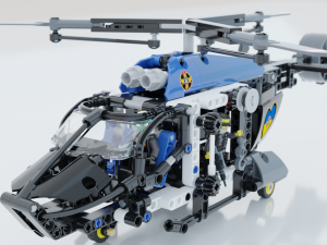 Lego Helicopter UA AIR FORCE Model 3D