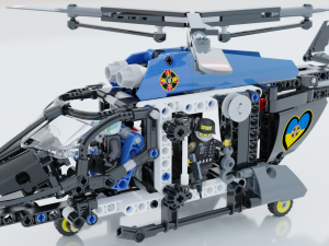 Lego Helicopter UA AIR FORCE Model 3D