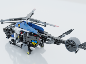 Lego Helicopter UA AIR FORCE Model 3D