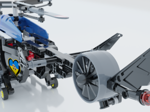 Lego Helicopter UA AIR FORCE Model 3D