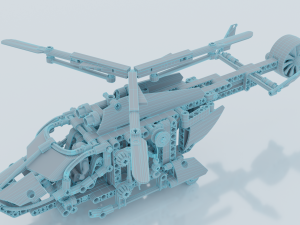 Lego Helicopter UA AIR FORCE Model 3D