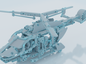 Lego Helicopter UA AIR FORCE Model 3D