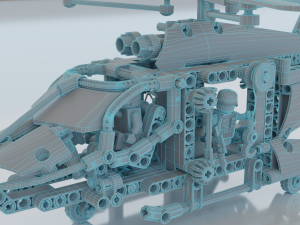 Lego Helicopter UA AIR FORCE Model 3D