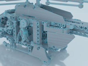 Lego Helicopter UA AIR FORCE Model 3D