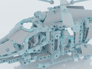 Lego Helicopter UA AIR FORCE Model 3D