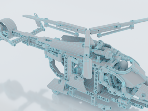 Lego Helicopter UA AIR FORCE Model 3D
