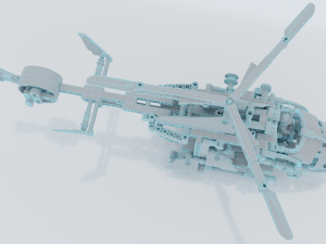 Lego Helicopter UA AIR FORCE Model 3D