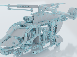 Lego Helicopter UA AIR FORCE Model 3D