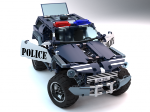 Lego Police Car and Squad 3D Model