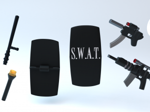 Lego Police Car and Squad 3D Model