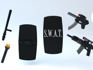 Lego Police Car and Squad 3D Model