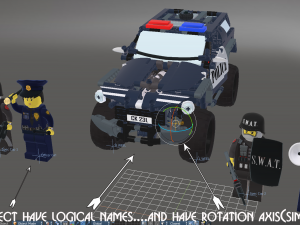 Lego Police Car and Squad 3D Model