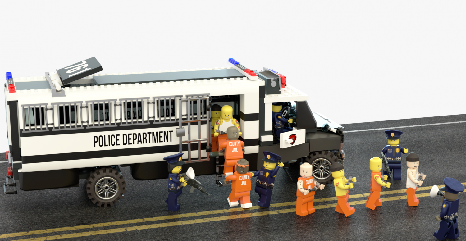tiggeri Perle Forespørgsel Lego police convoy with prisoners 3D Model in Cartoon 3DExport