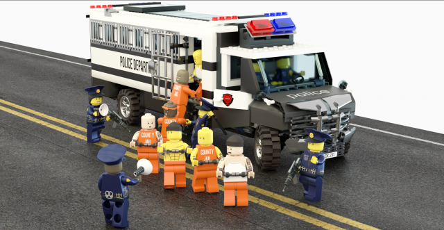 Lego swat truck with squad 3D Model in Transport 3DExport