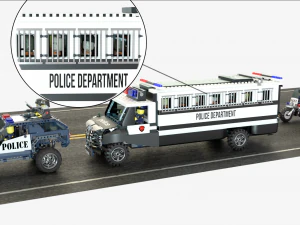 Lego police convoy with prisoners 3D Model