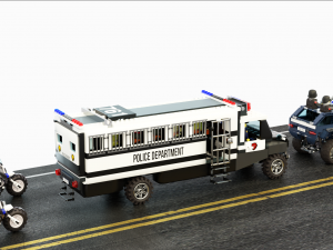 Lego police convoy with prisoners Modelo 3D