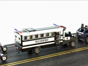 Lego police convoy with prisoners 3D Model