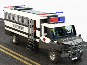 Lego police convoy with prisoners Modelo 3D