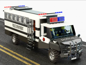 Lego police convoy with prisoners 3D Model