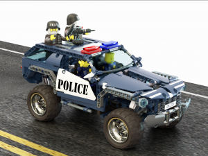 Lego police convoy with prisoners Modelo 3D