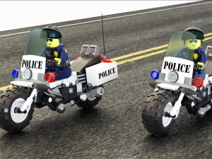 Lego police convoy with prisoners Modelo 3D