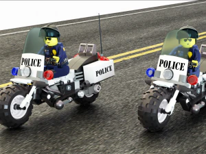 Lego police convoy with prisoners 3D Model