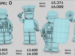 Lego police convoy with prisoners 3D Model